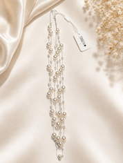 Collier 3 Rangs Argent avec Perles