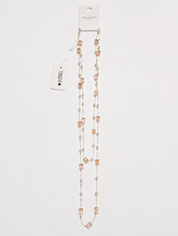 Collier Or avec Perles et Cristaux Roses