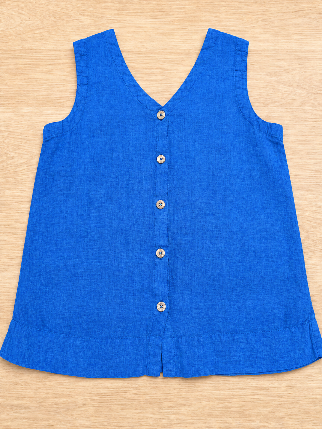 Camisole Réversible 100% Lin avec Boutons dans le Dos