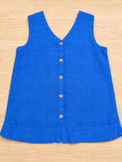 Camisole Réversible 100% Lin avec Boutons dans le Dos