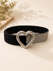 Ceinture Élastique Boucle de Coeur Argent