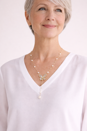 Collier Papillon et Perles