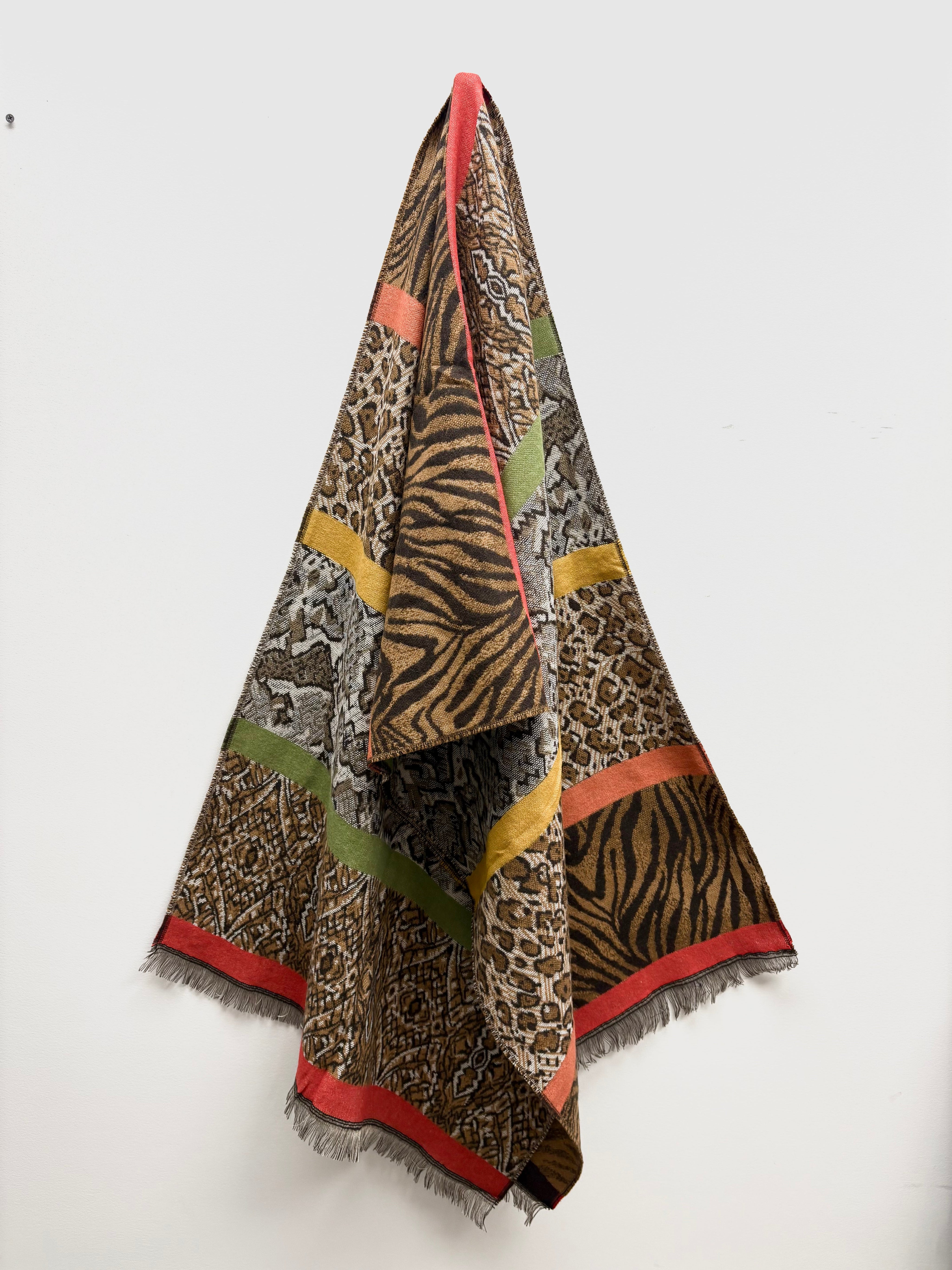 Foulard en Tricot Imprimé Patchwork Animal