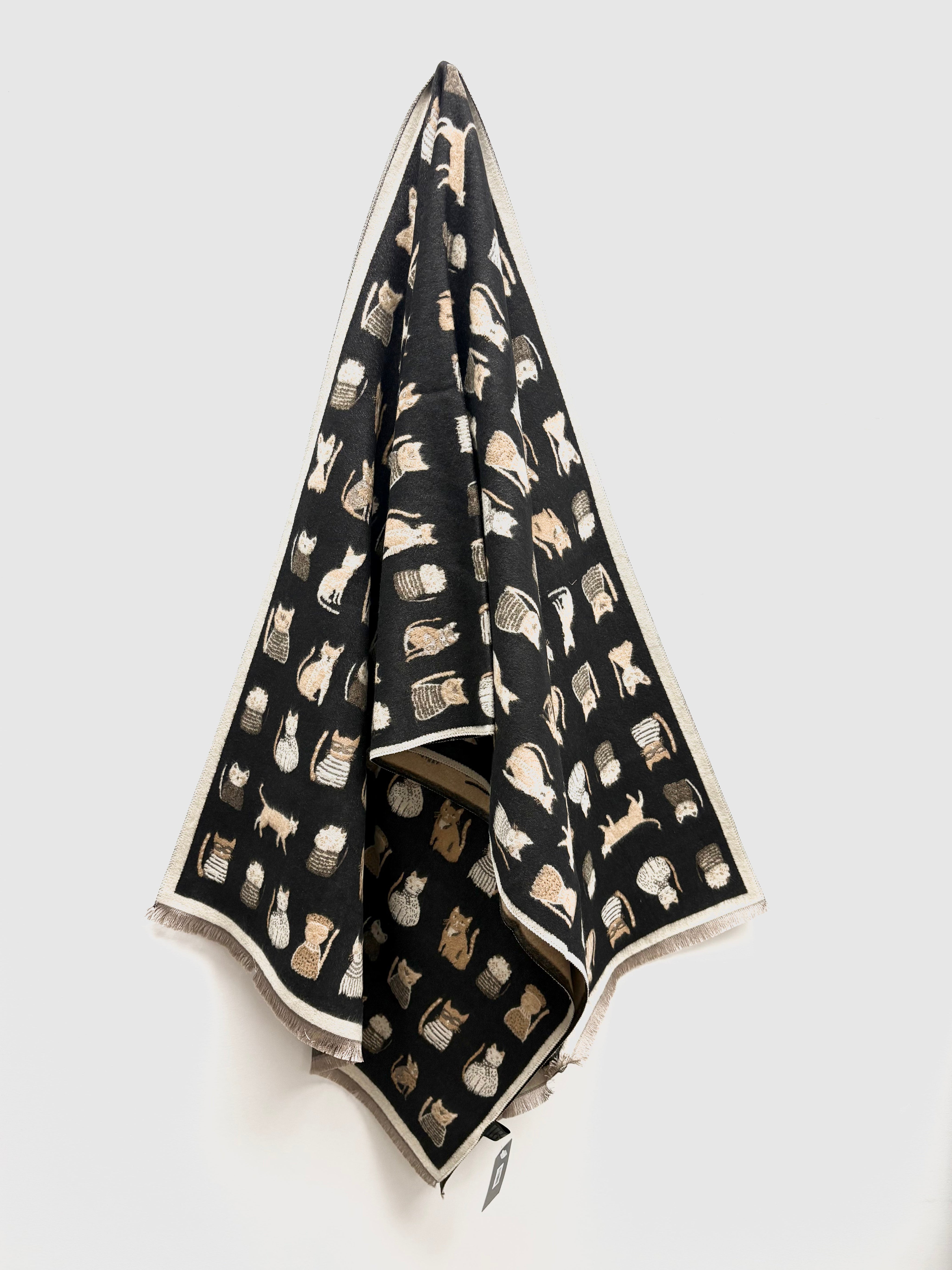 Foulard en Tricot Imprimé de Chats