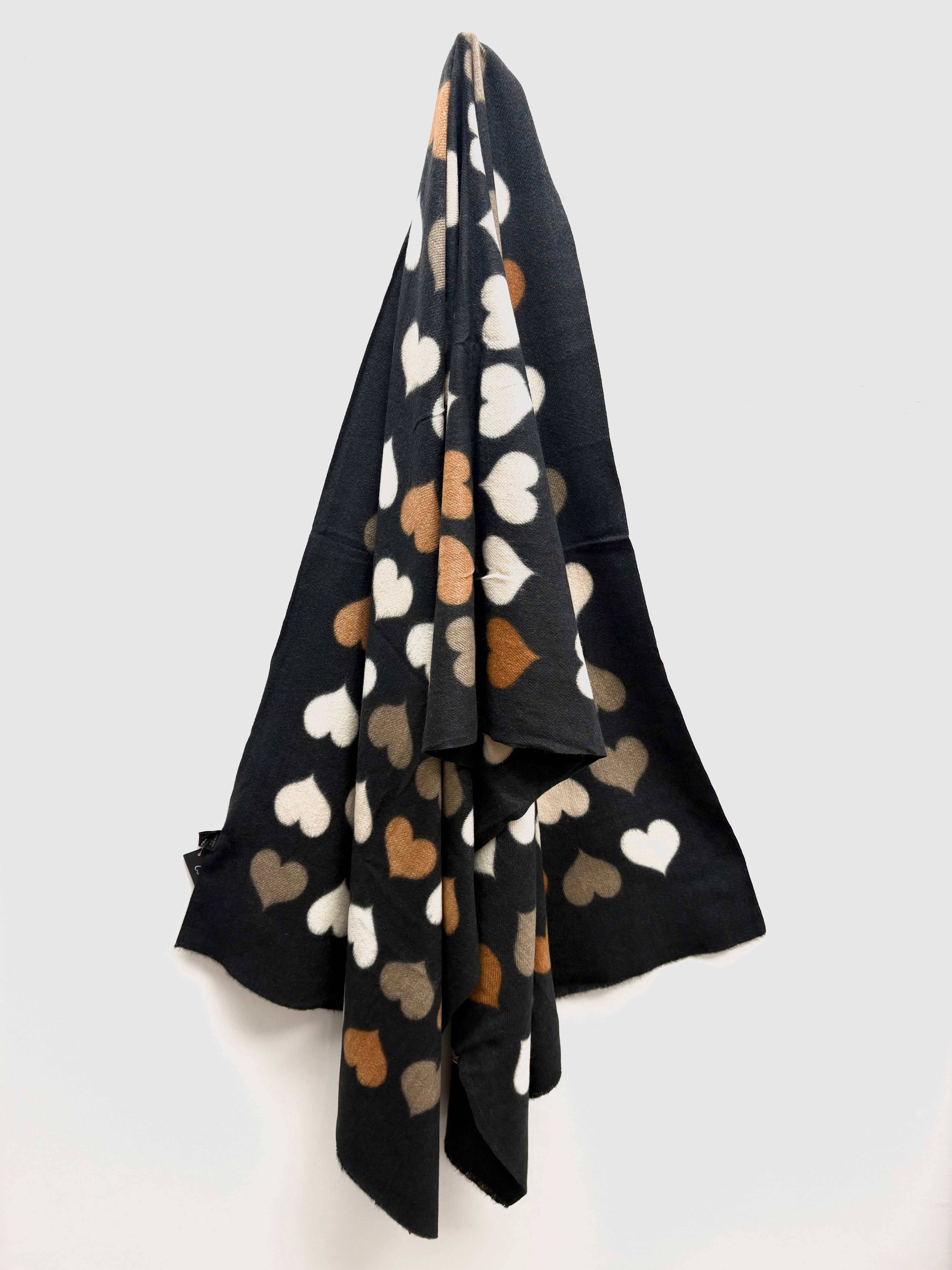 Foulard en Tricot Imprimé Coeurs