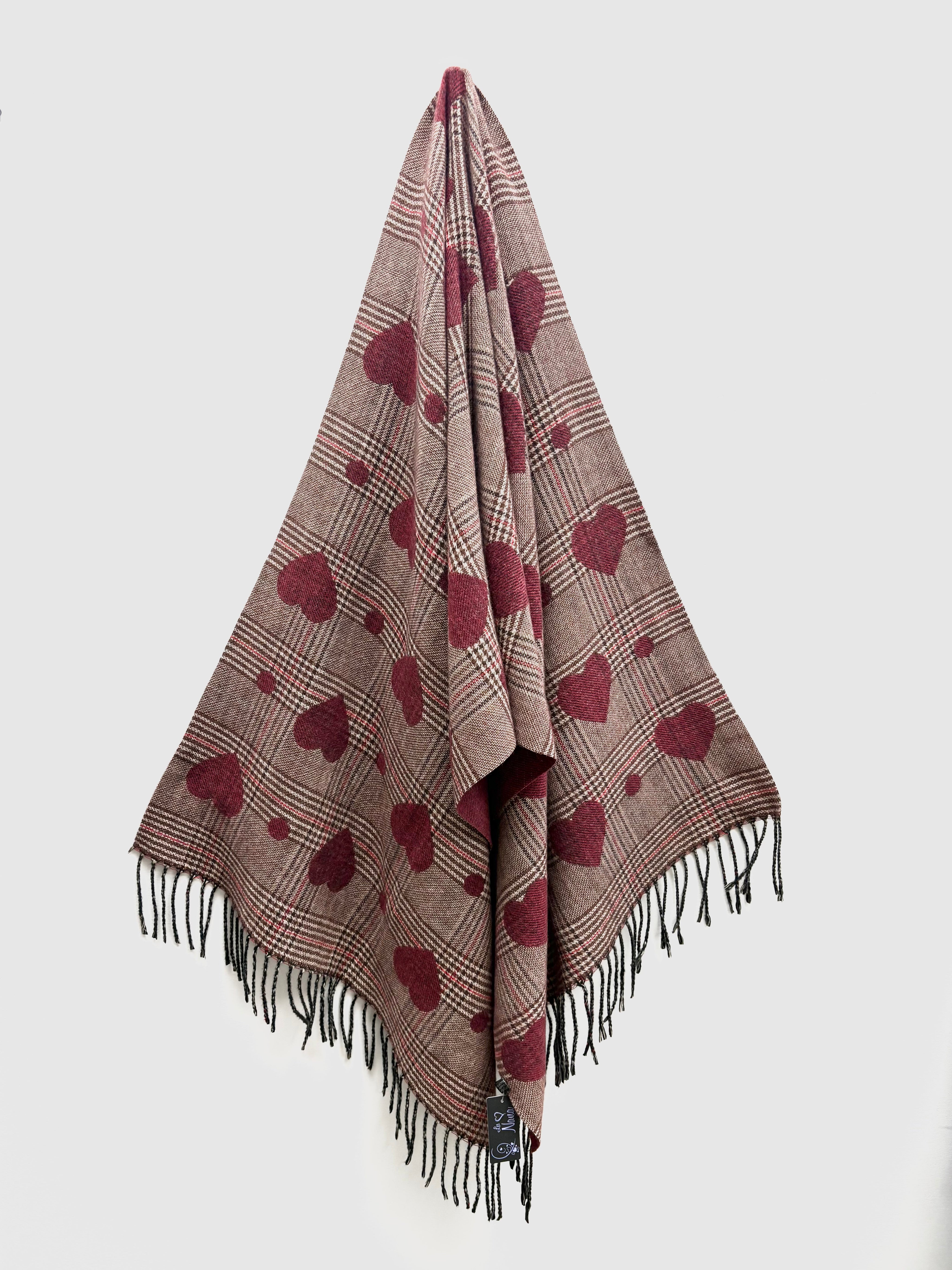 Foulard en Tricot Imprimé Coeurs