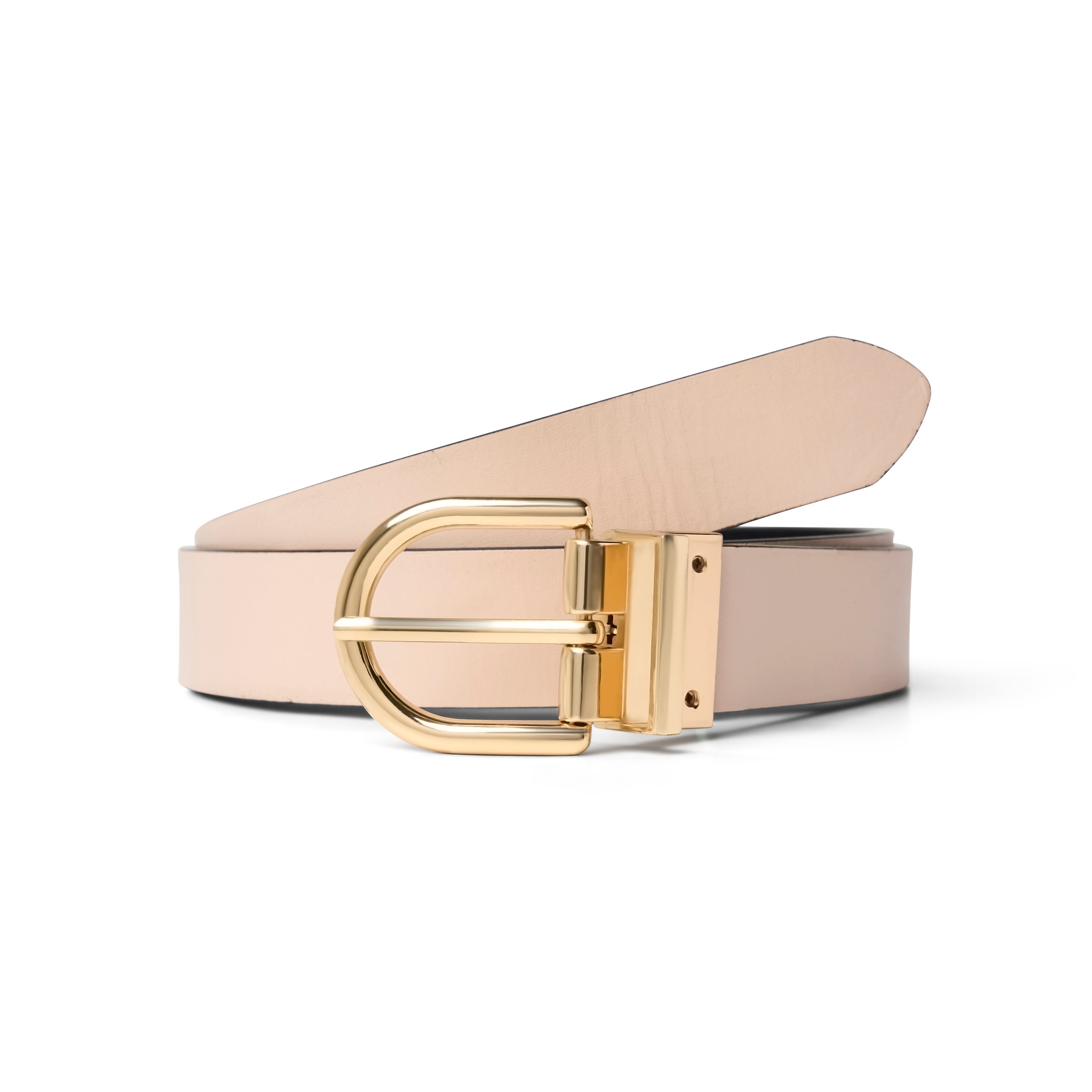 Ceinture en Cuir Révérsible Noir et Crème