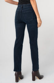 Jeans Liverpool Gia Glider pull-on à coupe droite couleur RAVEN-WING, vue de dos