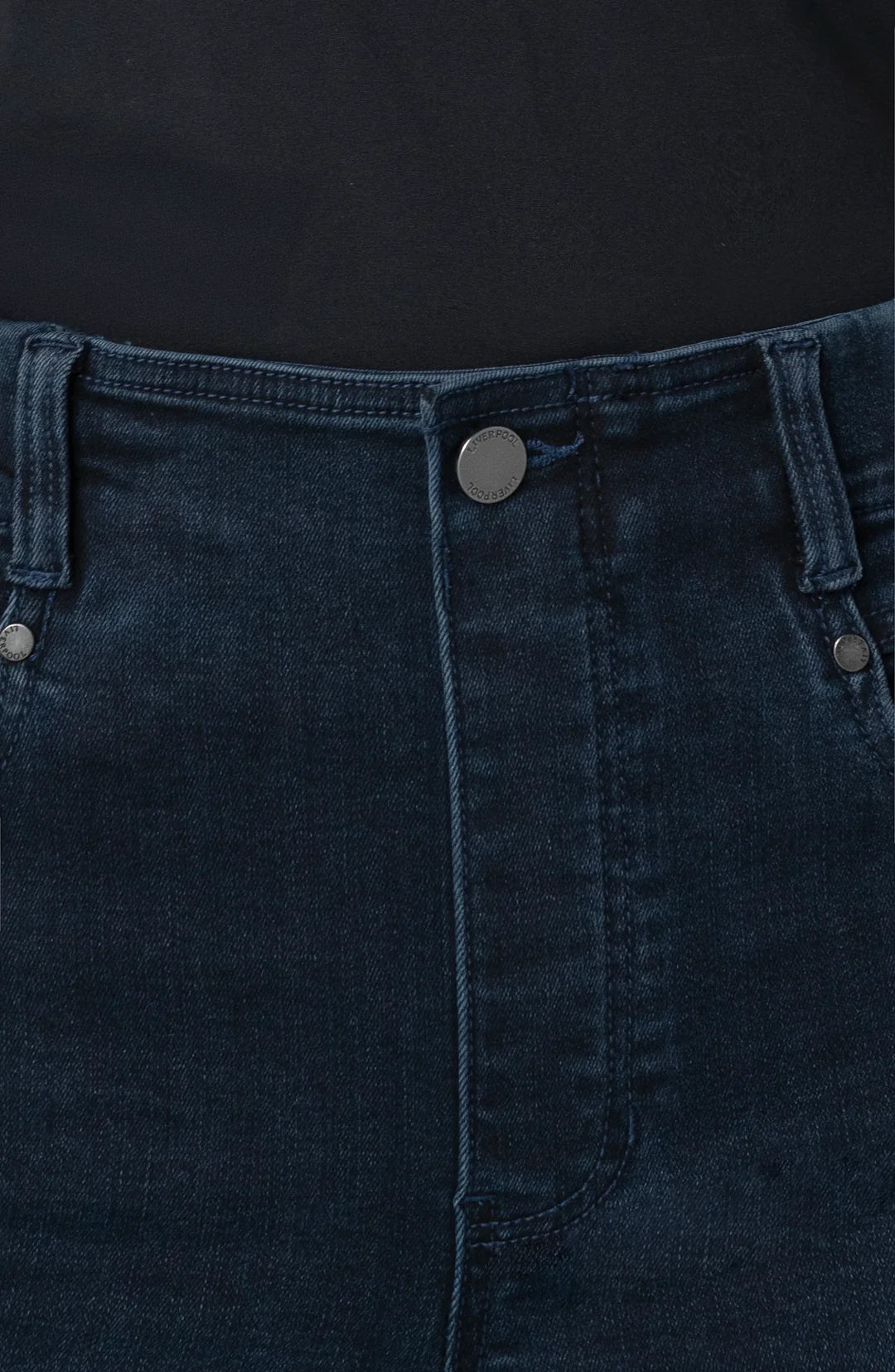 Taille pull-on sans fermeture éclair du jeans Liverpool Gia Glider RAVEN-WING