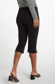Capri Extensible en jeans Noir