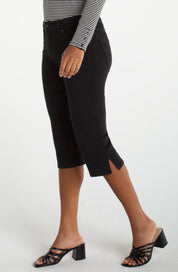 Capri Extensible en jeans Noir