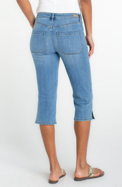Capri en Jeans Extensible Poches à l'Avant