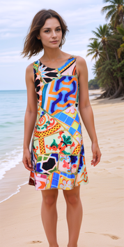 Robe sans Manche Imprimée