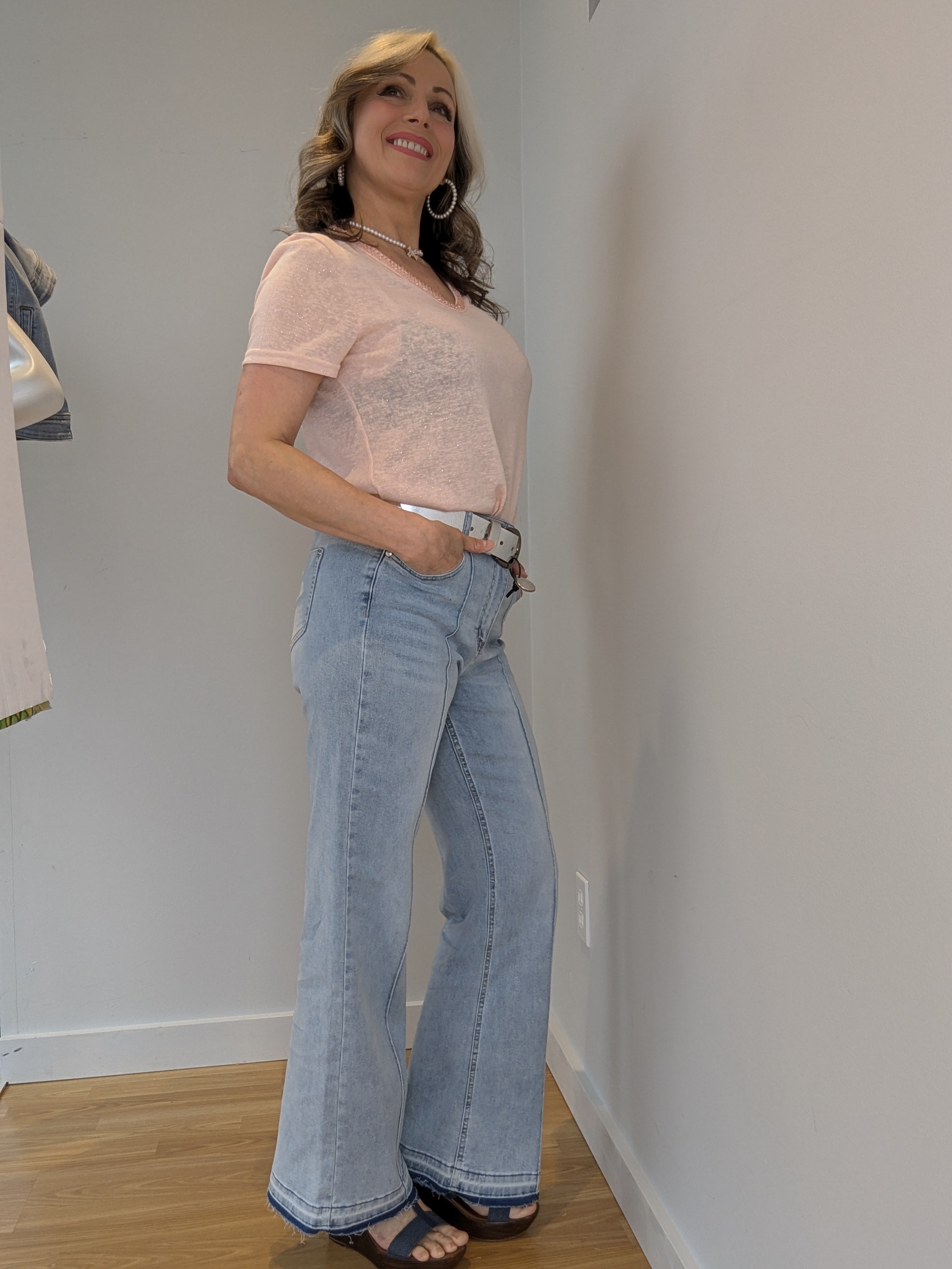 Jeans Bootcut Évasé Couture à l'Avant