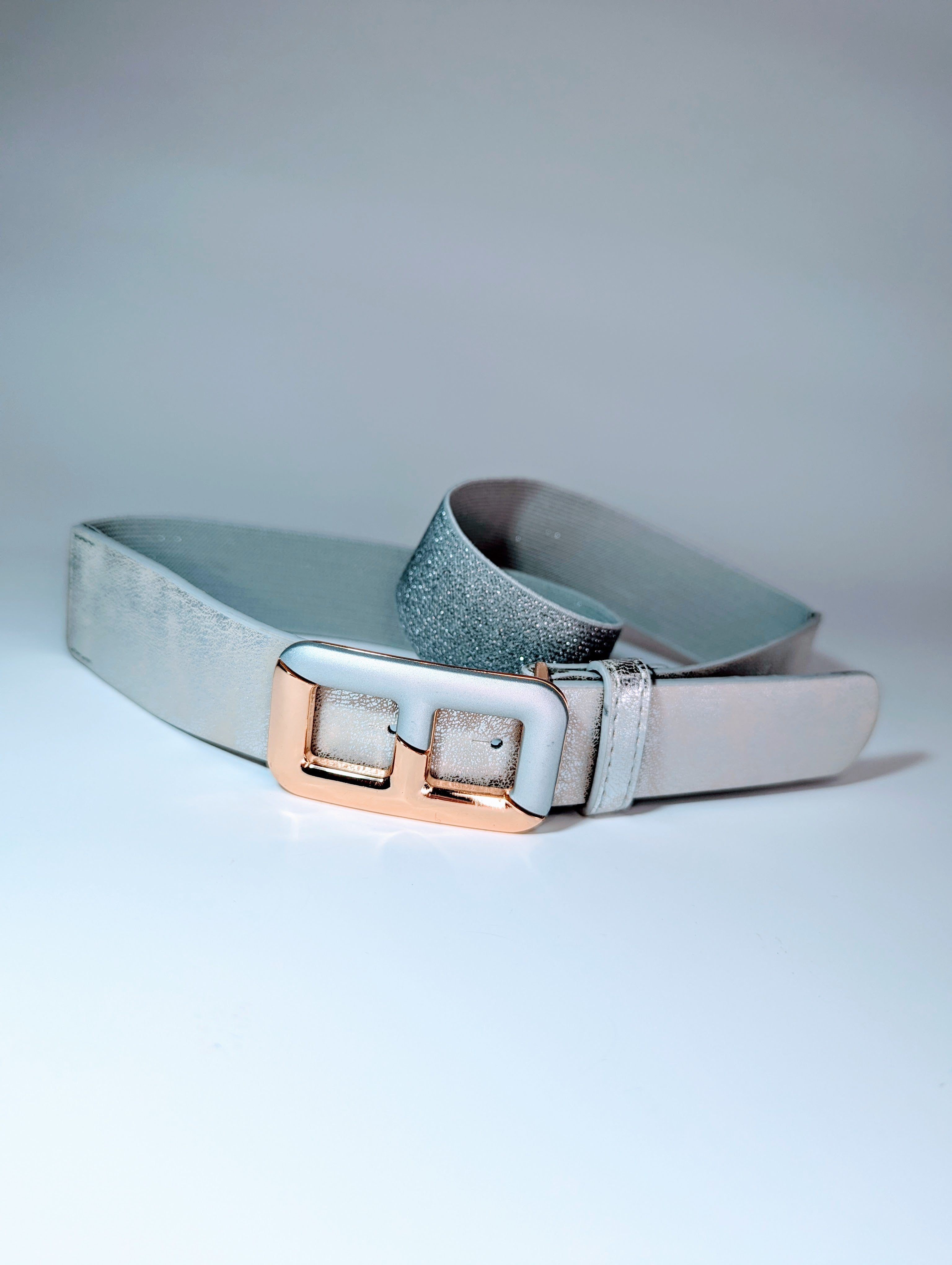 Ceinture Élastique Boucle Argent et Doré