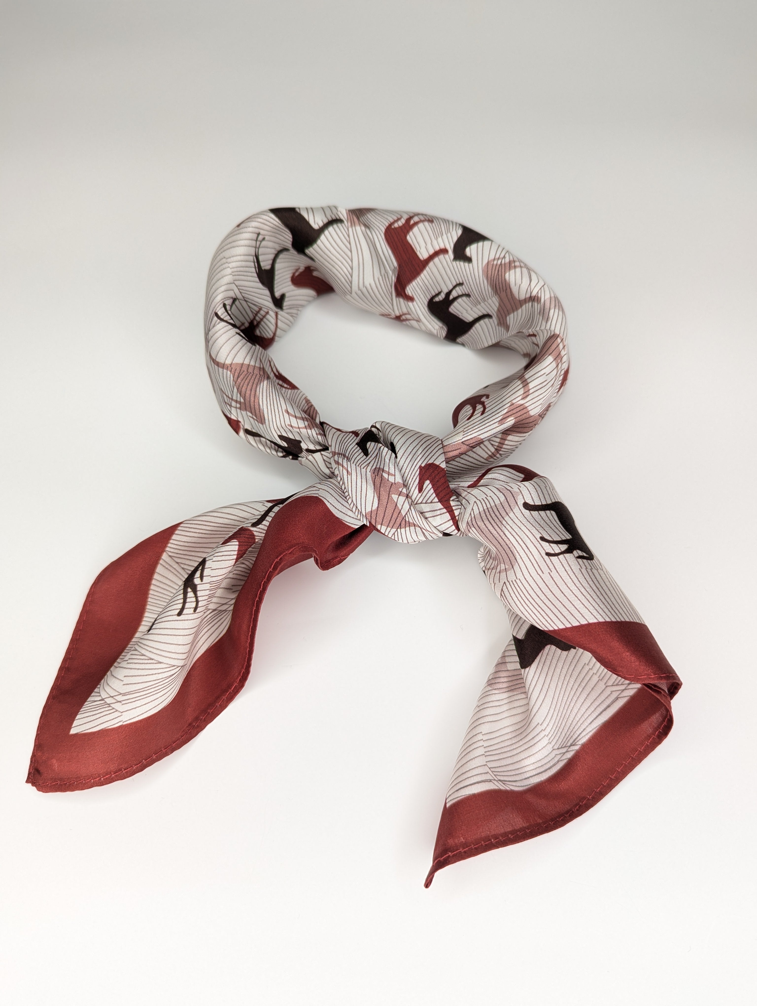 Foulard Bandana Imprimé Chevaux100% Soie