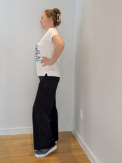 Chandail Manches Courtes Rayé Avec Coeur