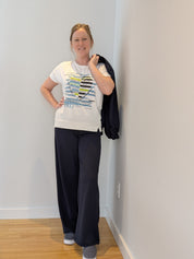 Chandail Manches Courtes Rayé Avec Coeur