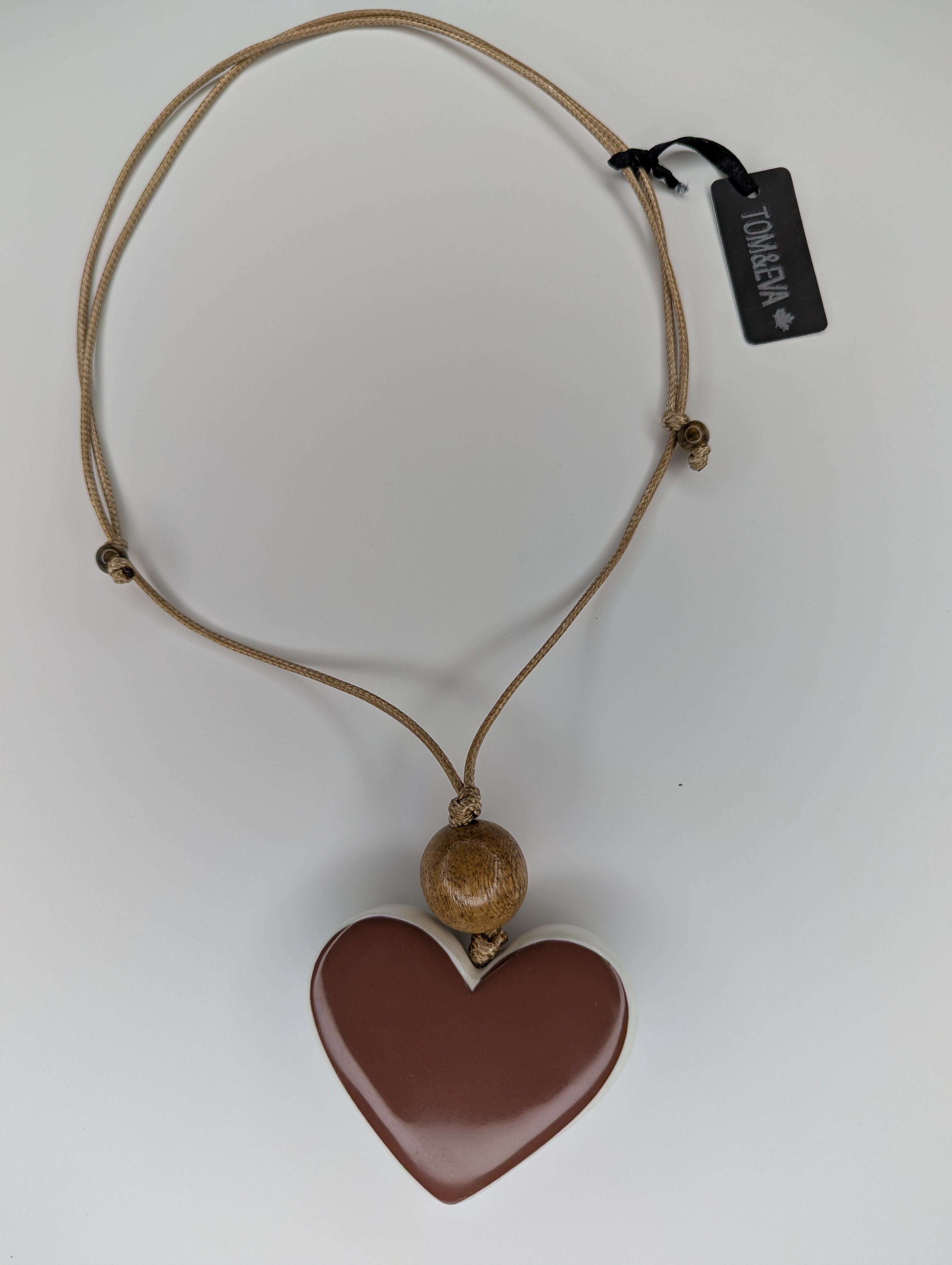 Collier Ajustable Pendantif Ovale Ajustable Léger en résine Cordon de Tissu