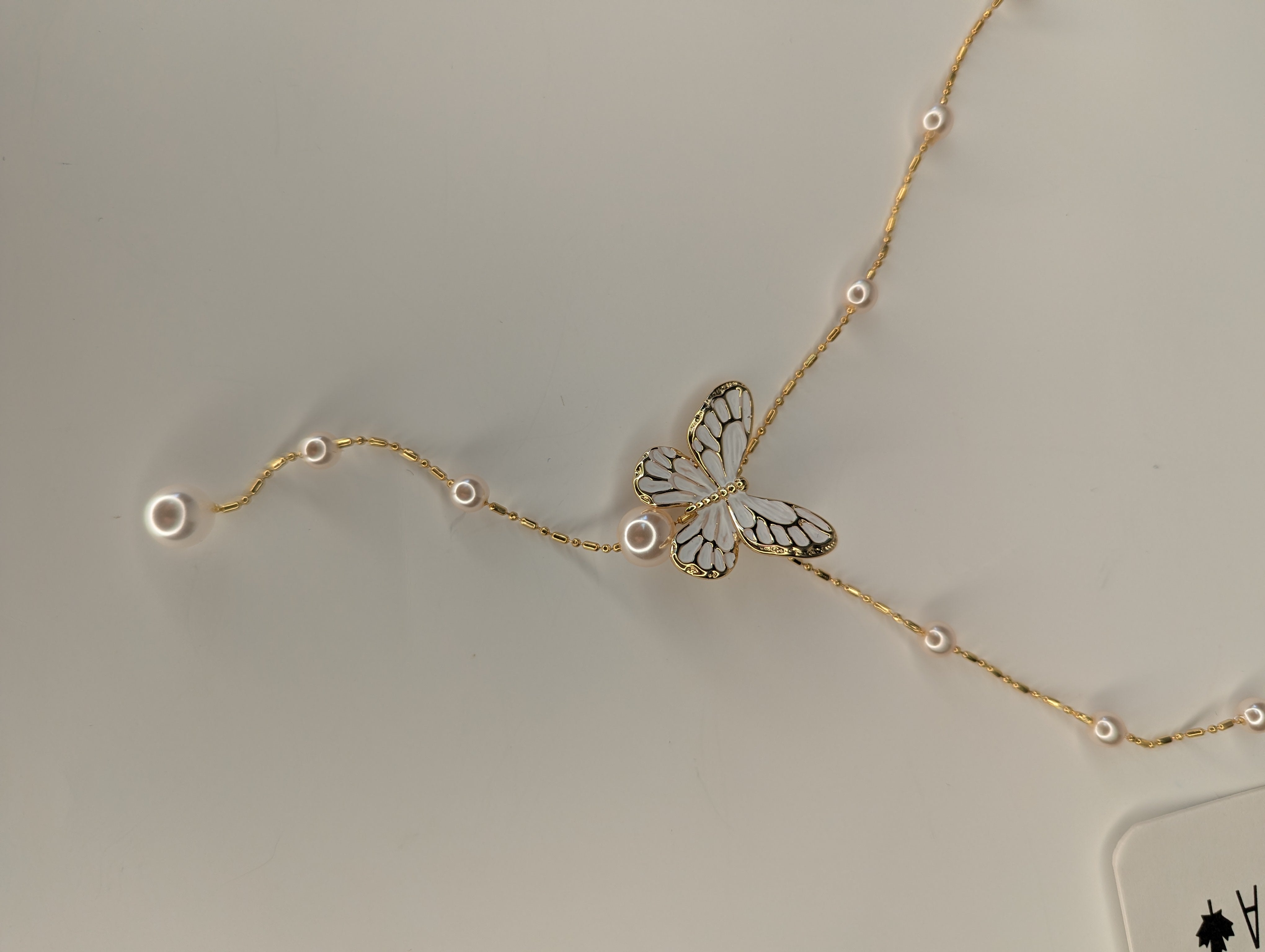 Collier Papillon et Perles