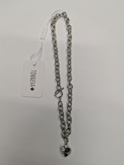 Collier Argent Court Pendentif Coeur