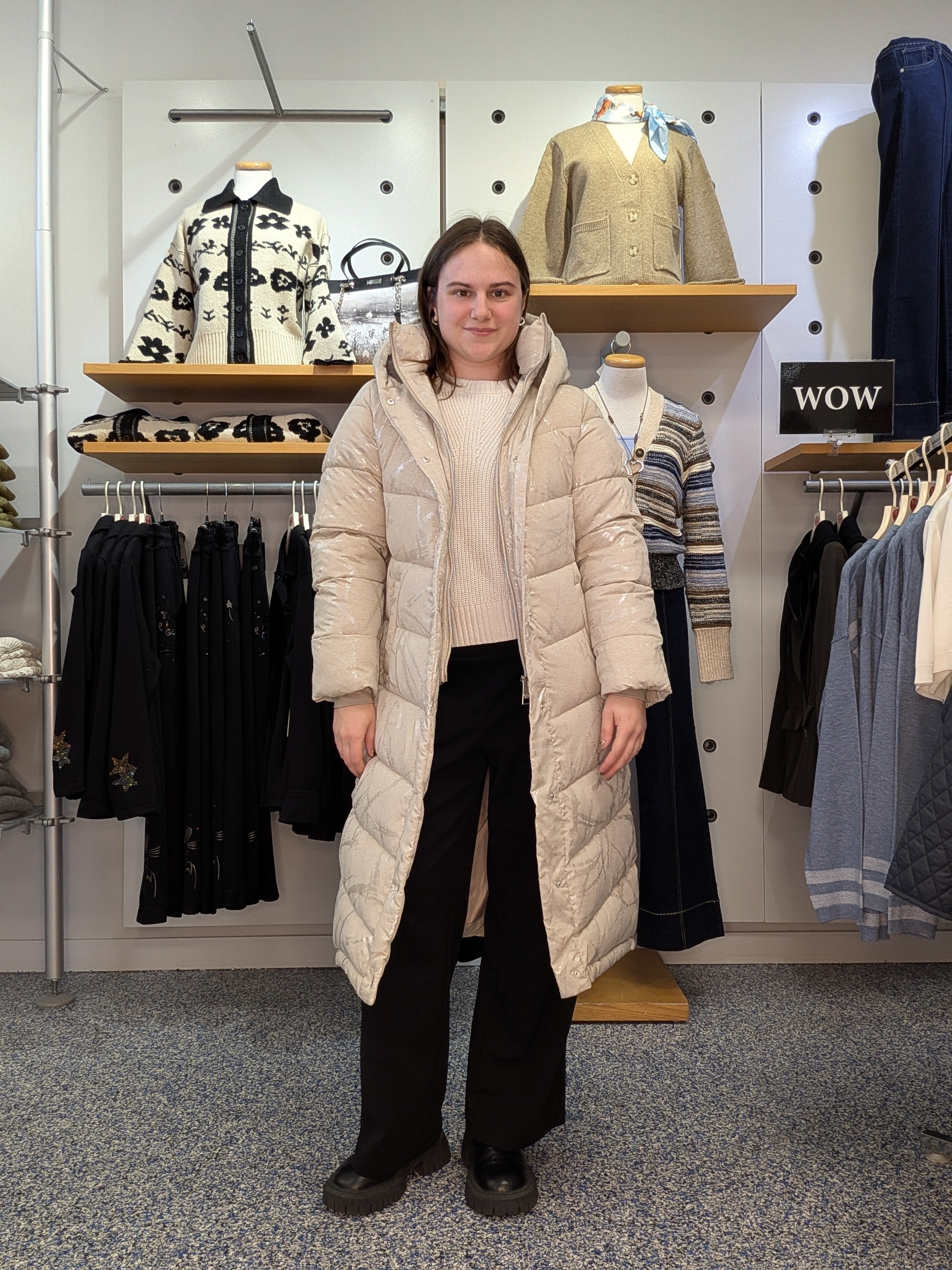 Manteau Matelassé Long à Capuchon
