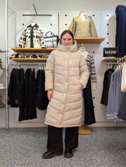 Manteau Matelassé Long à Capuchon