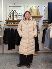 Manteau Matelassé Long à Capuchon