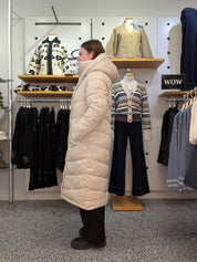 Manteau Matelassé Long à Capuchon