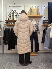 Manteau Matelassé Long à Capuchon