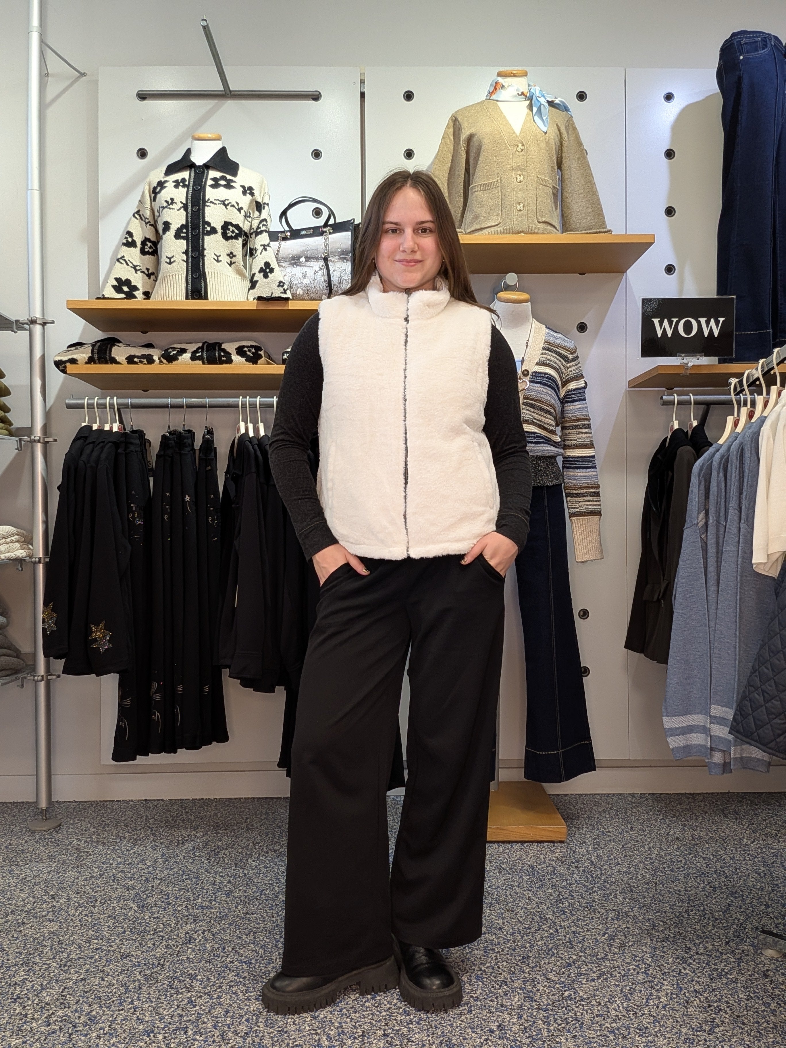Veste Sans Manches Réversible en Fausse Fourrure