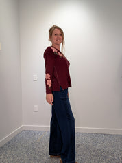 Pantalon en Denim à Jambe Large avec Cordon