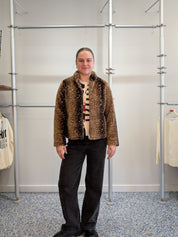 Veste en Fausse Fourrure à Motif Animalier