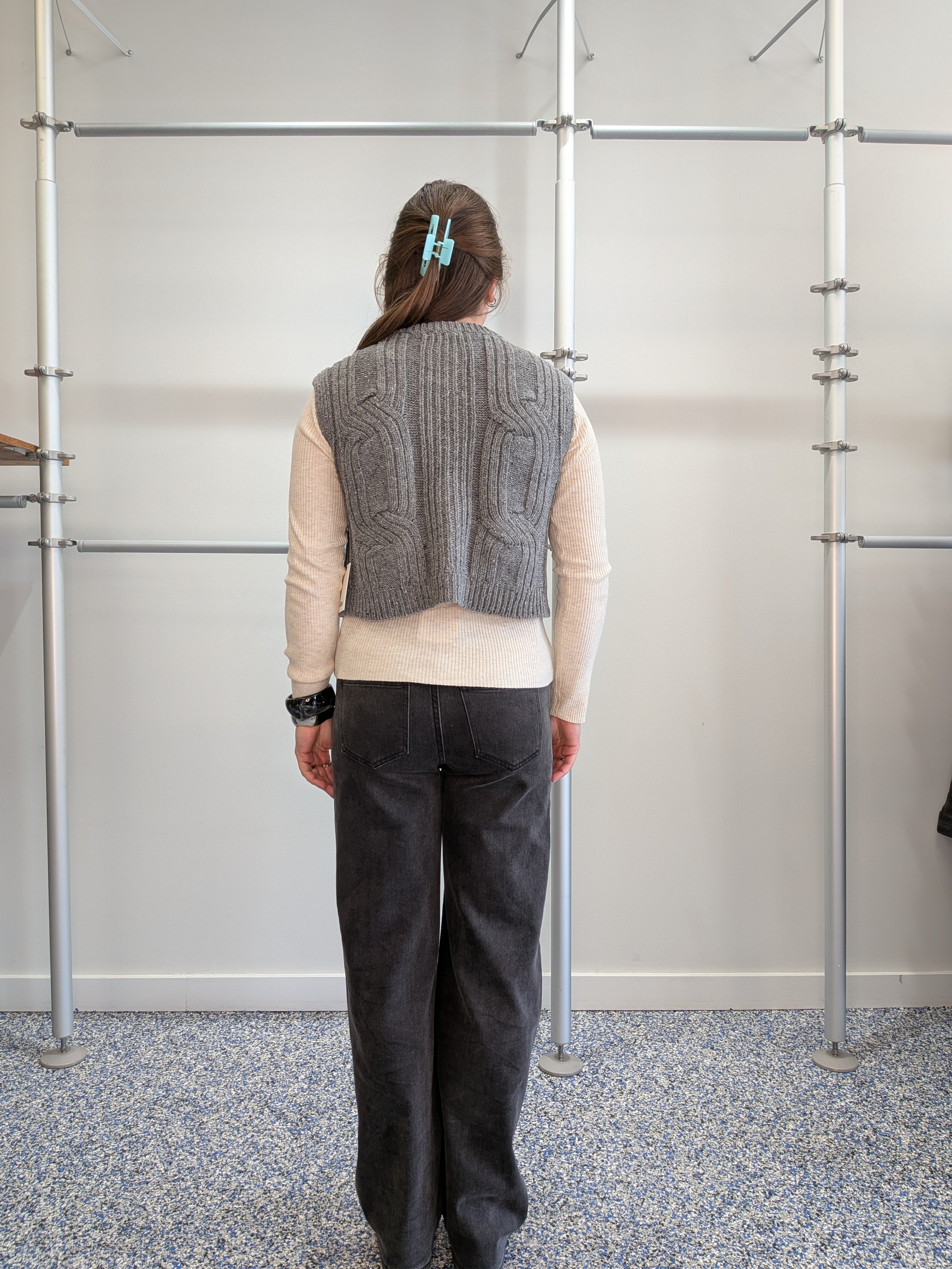 Veste Sans Manches en Tricot Torsadé