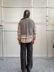 Veste Sans Manches en Tricot Torsadé