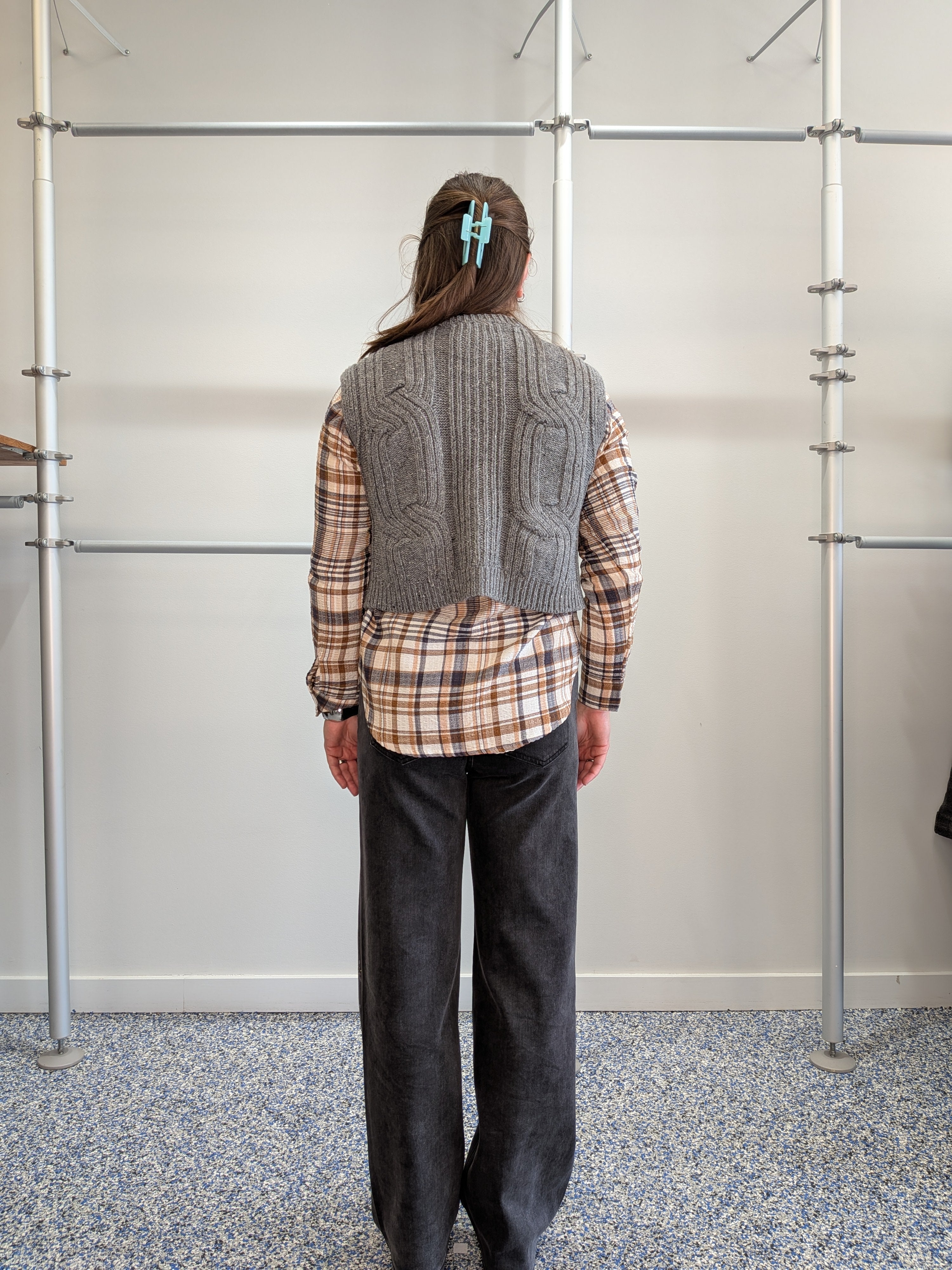 Veste Sans Manches en Tricot Torsadé