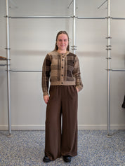 Cardigan en Tricot à Carreaux