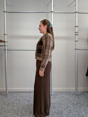 Cardigan en Tricot à Carreaux