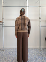 Cardigan en Tricot à Carreaux