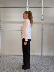 Blouse Blanche à Imprimé Abstrait