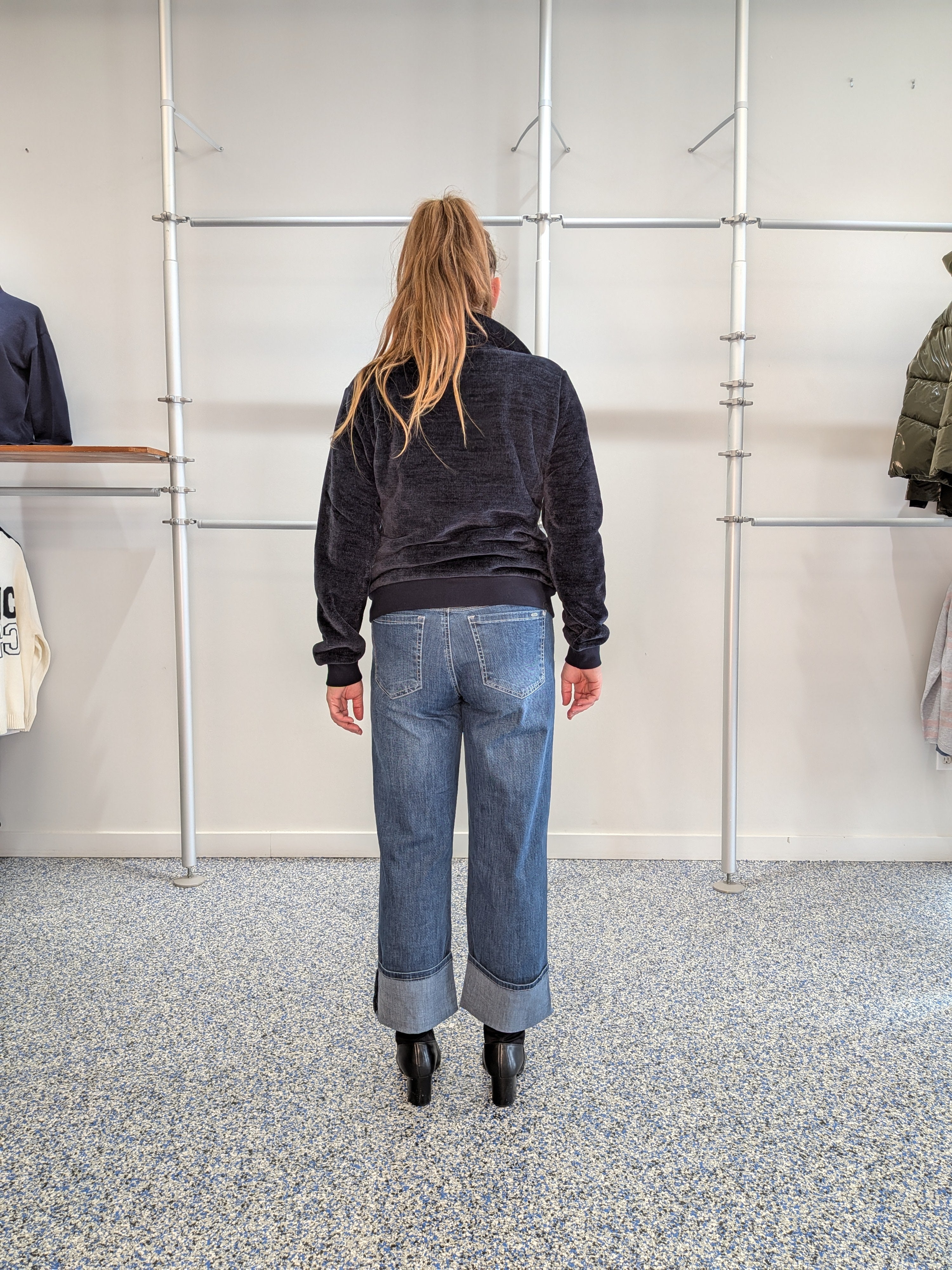Veste Marine en Chenille Doublée Sherpa