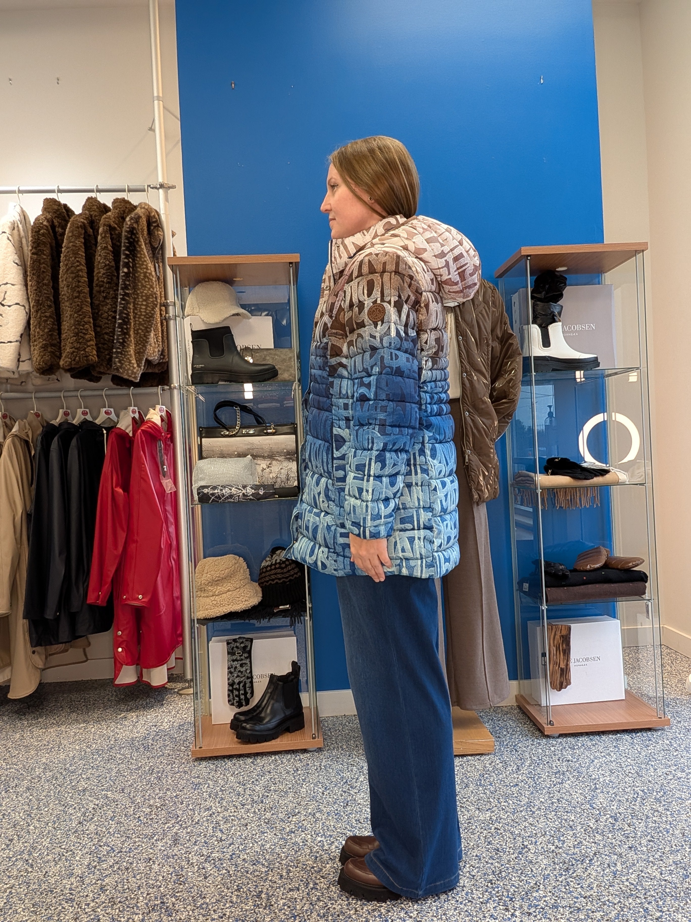 Manteau Matelassé à Imprimé Dégradé