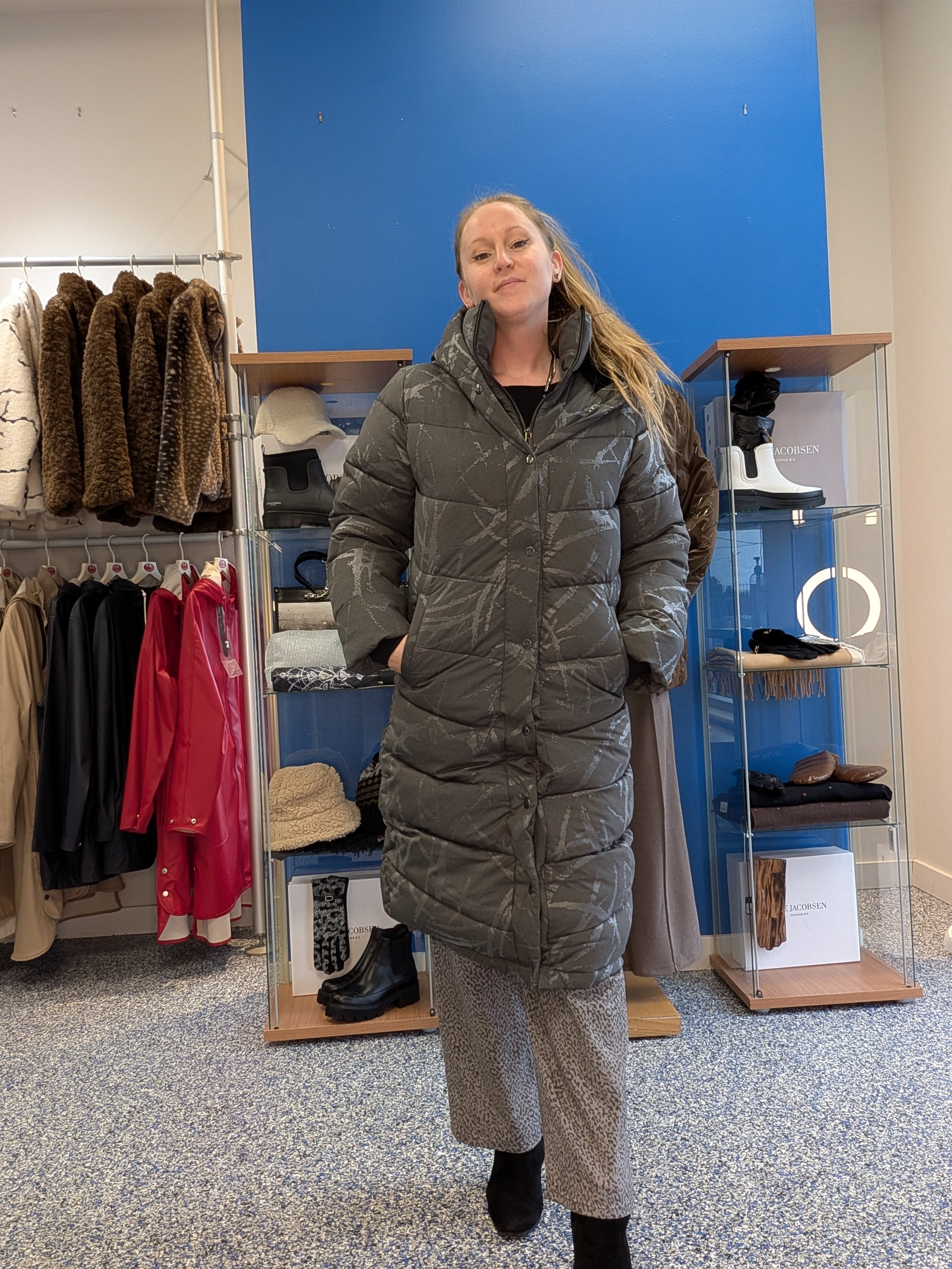 Manteau Matelassé Long à Capuchon