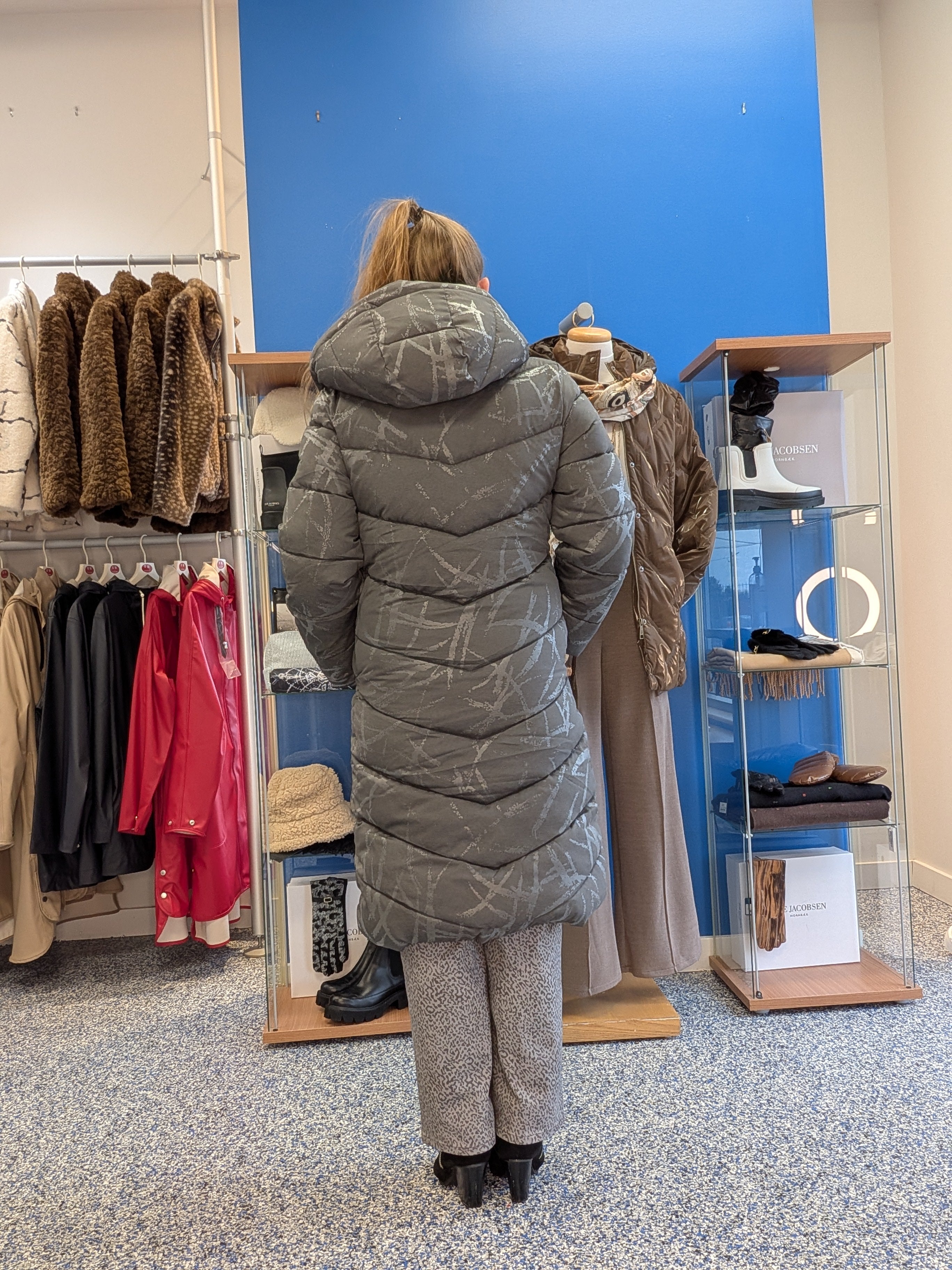 Manteau Matelassé Long à Capuchon