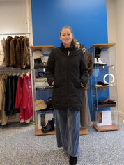 Manteau Matelassé Mi-Long à Motifs Circulaires