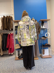 Manteau Matelassé Long à Imprimé Urbain