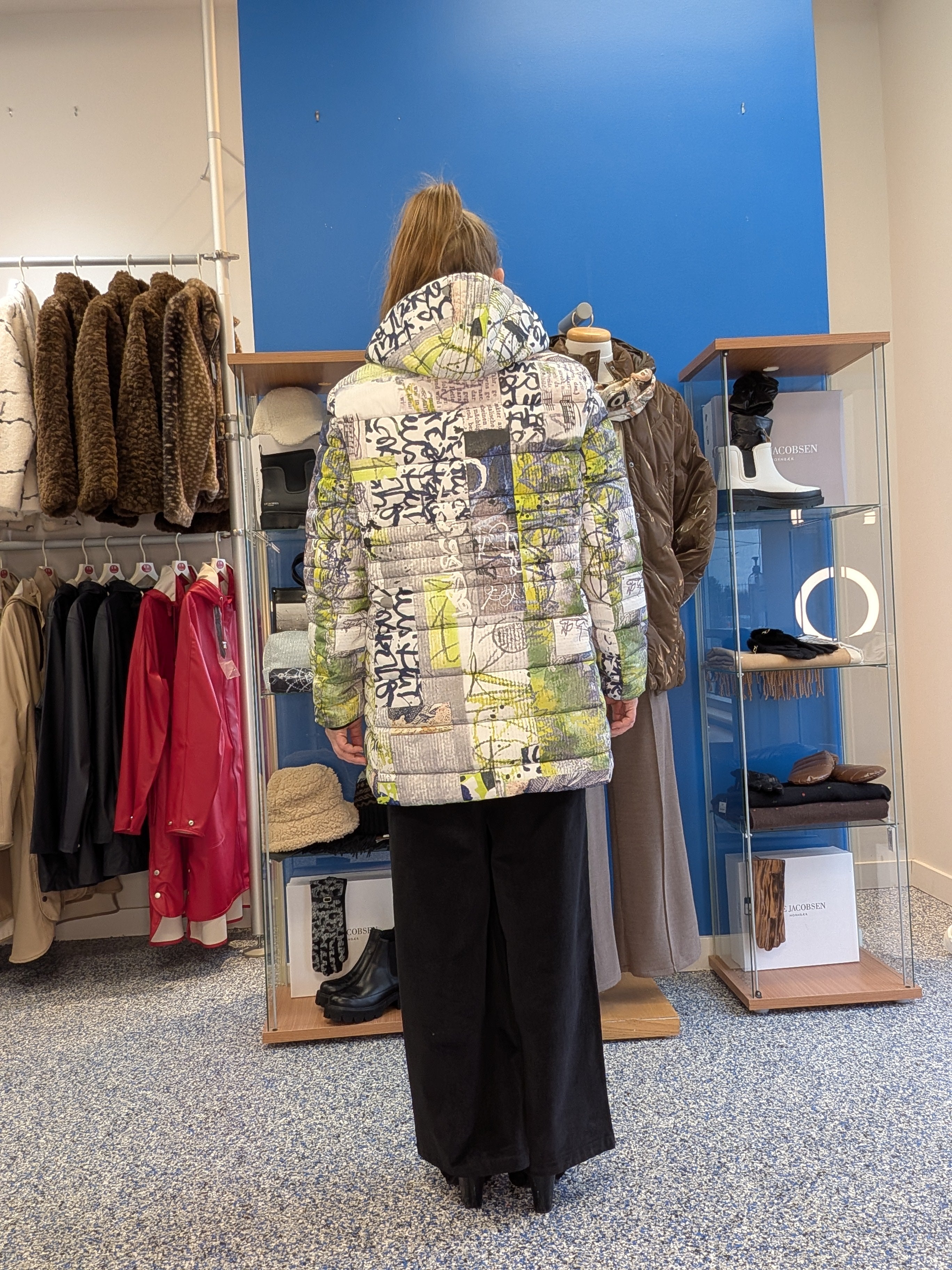Manteau Matelassé Long à Imprimé Urbain