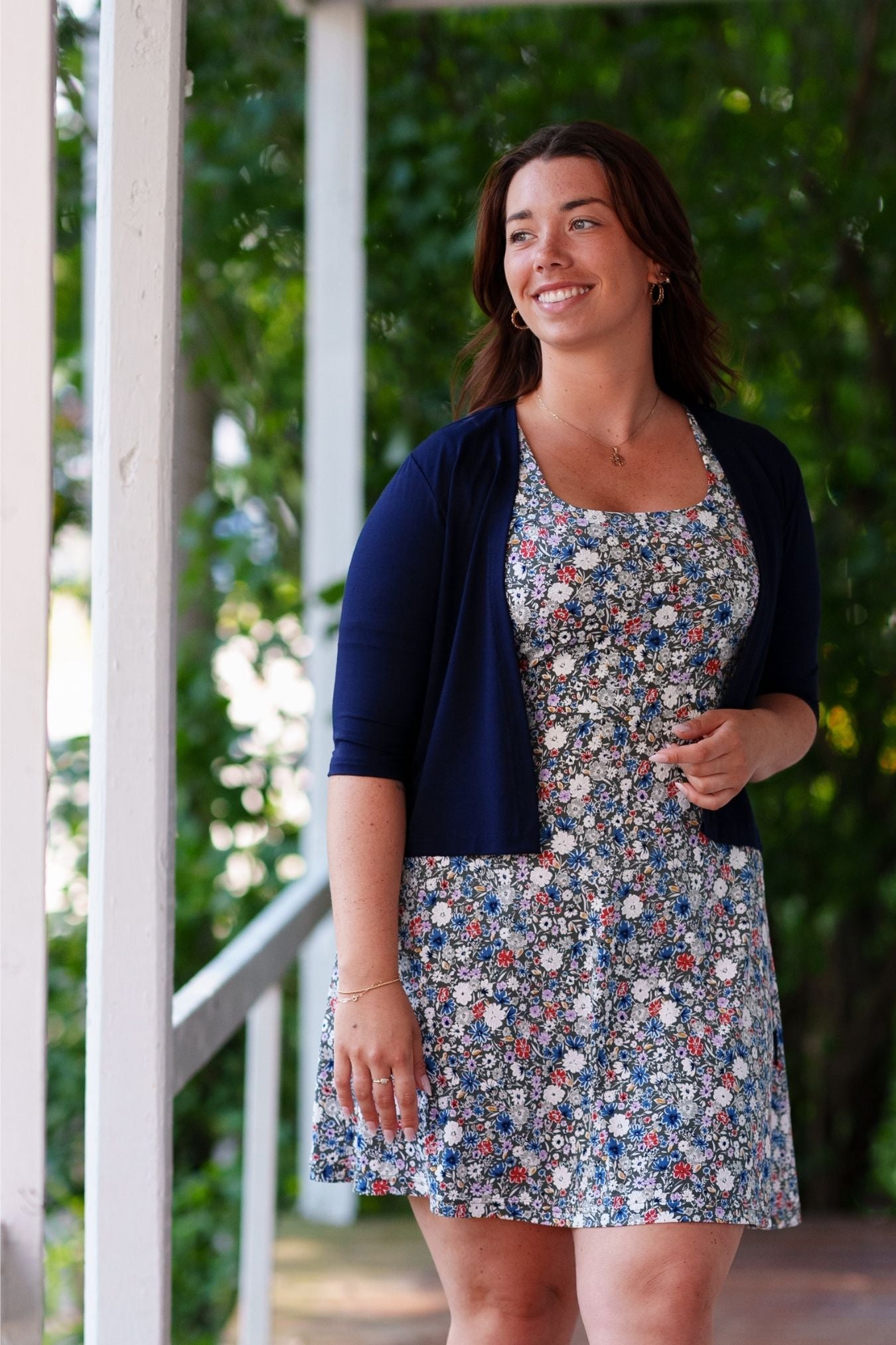 Robe Ligne A Fleuri Khaki