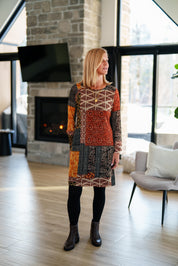 Robe Imprimée Mosaïque en Mèche