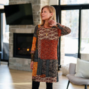 Robe Imprimée Mosaïque en Mèche